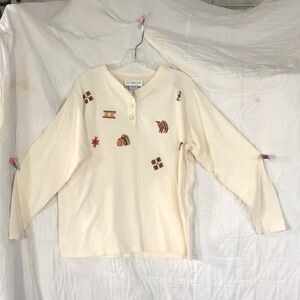 Women’s The Eagle’s Eye Long Sleeve T-Shirt With Southwestern Embroidered Size L